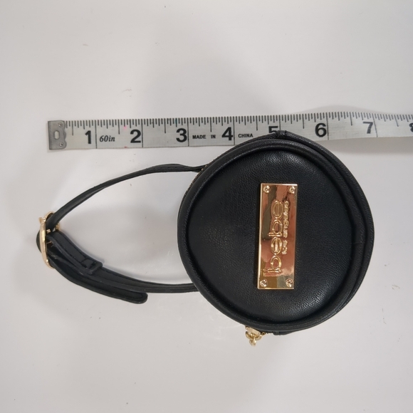 Bebe Los Angeles  Round Black Coin Purse Adjustable Strap - Picture 5 of 7